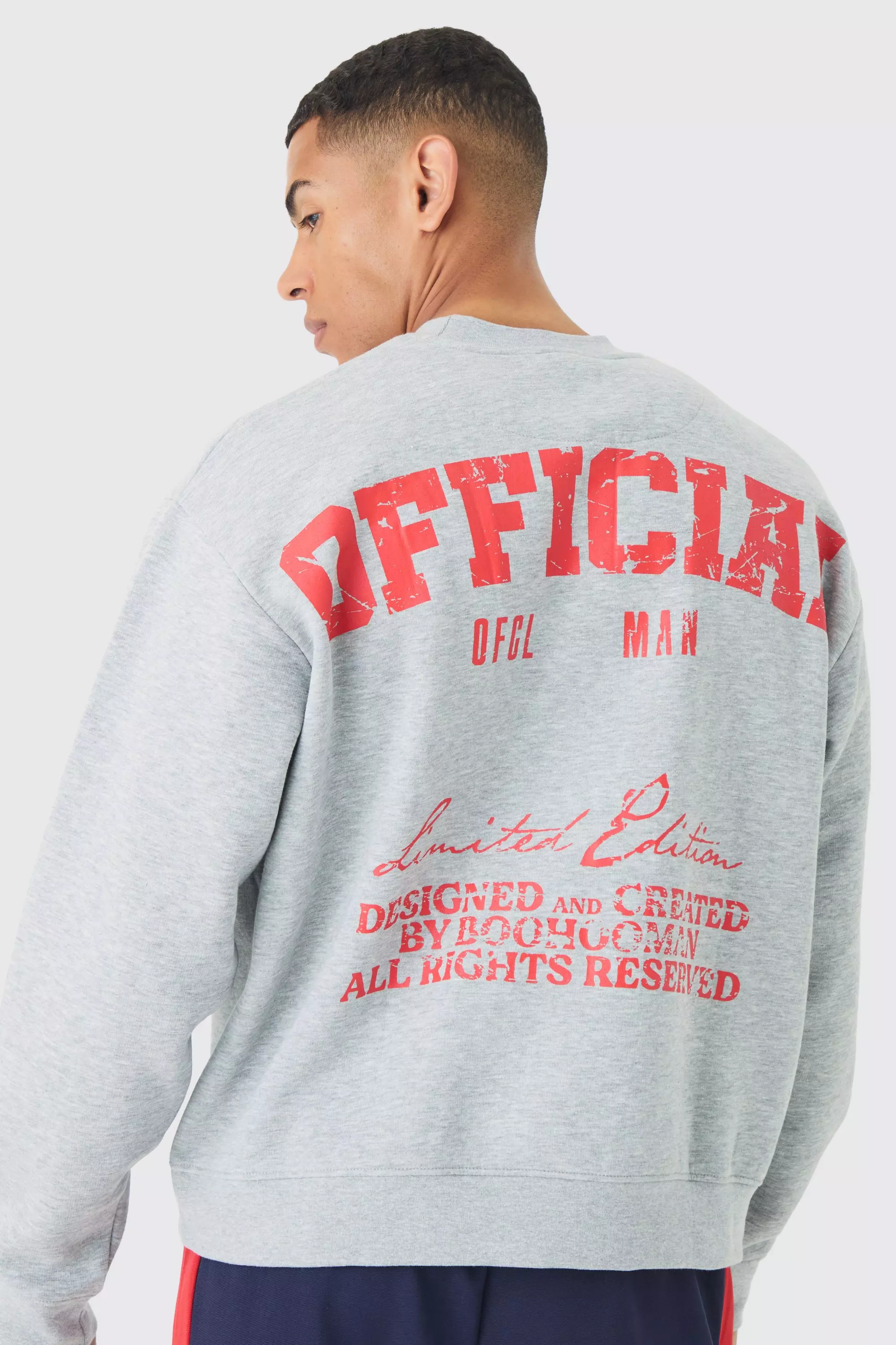 Boohooman oversized sweatshirt hotsell